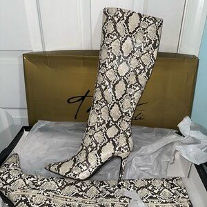 Thalia Sodi Snake Print boots